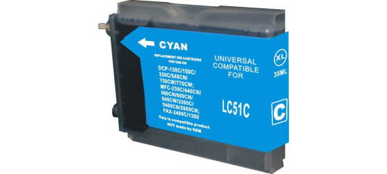 Brother LC51 Cyan Compatible Inkjet Cartridge Brother LC51 Cyan Compatible Inkjet Cartridge