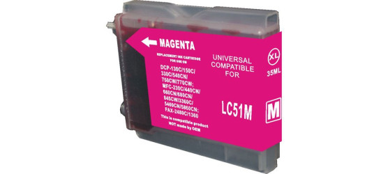 Brother LC51 Magenta Compatible Inkjet Cartridge Brother LC51 Magenta Compatible Inkjet Cartridge