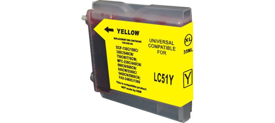 Brother LC51 Yellow Compatible Inkjet Cartridge Brother LC51 Yellow Compatible Inkjet Cartridge