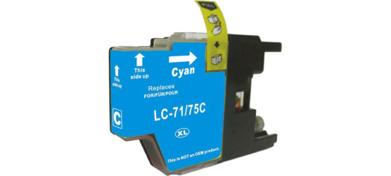 Brother LC75XL Cyan High Yield Compatible Inkjet Cartridge