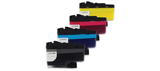 Complete set of 4 Brother LC-3039 extra High Yield Compatible Inkjet Cartridges