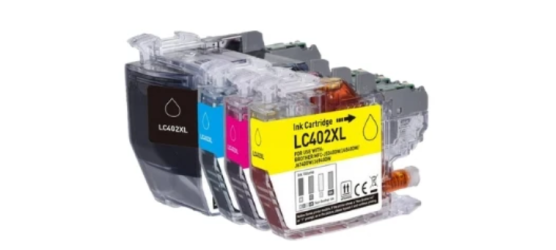 Complete set of 4 Brother LC-402XL High Yield Compatible Inkjet Cartridges