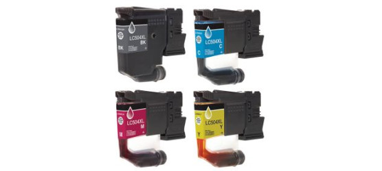 Complete set of 4 Brother LC 504XL Compatible Inkjet Cartridges Complete set of 4 Brother LC 504XL Compatible Inkjet Cartridges