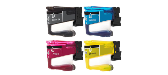 Complete set of 4 Brother LC 506XL Compatible high yield Inkjet Cartridges Complete set of 4 Brother LC 506XL Compatible high yield Inkjet Cartridges
