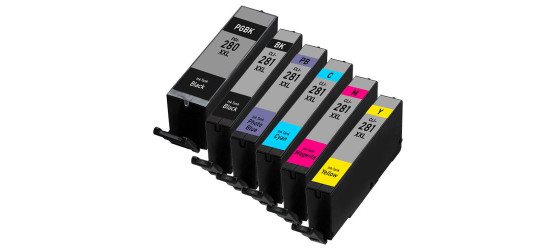 Complete set of 6 Canon PGI-280XXL (1967C001) - CLI-281XXL (1980/1981/1982/1983/1984C001) Compatibles Inkjet Cartridges Complete set of 6 Canon PGI-280XXL (1967C001) - CLI-281XXL (1980/1981/1982/1983/1984C001) Compatibles Inkjet Cartridges