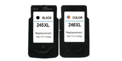 Complete set of 2 Canon PG-245XL and CL-246XL Compatible High Yield Inkjet Cartridges