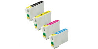 Ensemble complet de 4 cartouches à jet d'encre Epson T126, compatibles Ensemble complet de 4 cartouches à jet d'encre Epson T126, compatibles