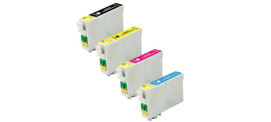 Ensemble complet de 4 cartouches à jet d'encre Epson T126, compatibles Ensemble complet de 4 cartouches à jet d'encre Epson T126, compatibles