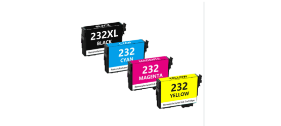 Ensemble complet de 4 cartouches à jet d'encre haute capacité Epson T232XL, haute capacité compatibles