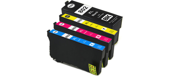 Complete set of 4 Epson T802XL High Capacity Compatible Inkjet Cartridges Complete set of 4 Epson T802XL High Capacity Compatible Inkjet Cartridges