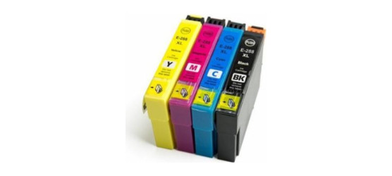 Complete set of 4 Remanufactured EPSON T288XL High Capacity Colours Compatible Inkjet Cartridges