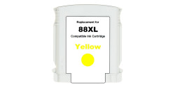Cartouche à jet d'encre HP 88XL (C9393AE) haute capacité, compatible, jaune Cartouche à jet d'encre HP 88XL (C9393AE) haute capacité, compatible, jaune