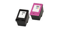 Ensemble complet de 2 cartouches à jet d'encre HP 62XLBK-62XLCLR haute capacité remises à neuf