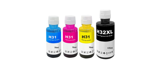 Ensemble complet Hp 32XL-Hp 31 de bouteille d'encre compatible *Smart Tank* 