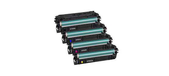 Ensemble complet de 4 cartouches laser HP CF360A-361A-362A-363A (508A) compatible Ensemble complet de 4 cartouches laser HP CF360A-361A-362A-363A (508A) compatible