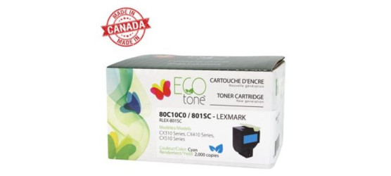  Lexmark 80C1SC0 (801SC) Cyan remanufactured Laser Cartridge 