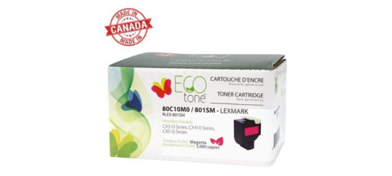  Lexmark 80C1SM0 (801SM) Magenta Remanufactured Laser Cartridge 