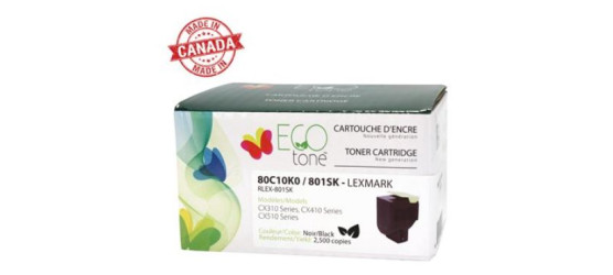 Lexmark 80C1SK0 (801SK) Black Remanufactured Laser Cartridge 