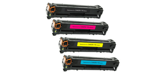 Ensemble complet de 4 cartouches laser Canon 116 (BK-1980B001 / Y-1977B001 / M-1978B001 / C-1979B001)  compatibles