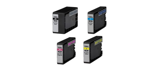 Complete set of 4 Canon PGI-1200XL High Yield Compatible Inkjet Cartridges Complete set of 4 Canon PGI-1200XL High Yield Compatible Inkjet Cartridges